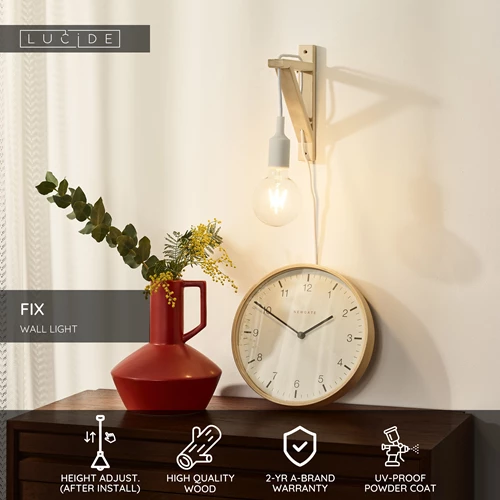 Lucide FIX - Wall light - 1xE27 - White - USP